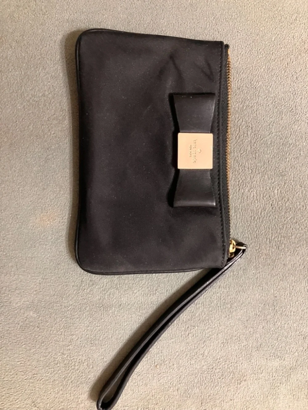 Kate Spade Black Wristlet Clutch with Cream Interior